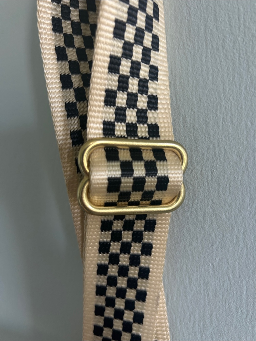 Clare V Cream and Black Checkered Bag Strap - Picture 6 of 6